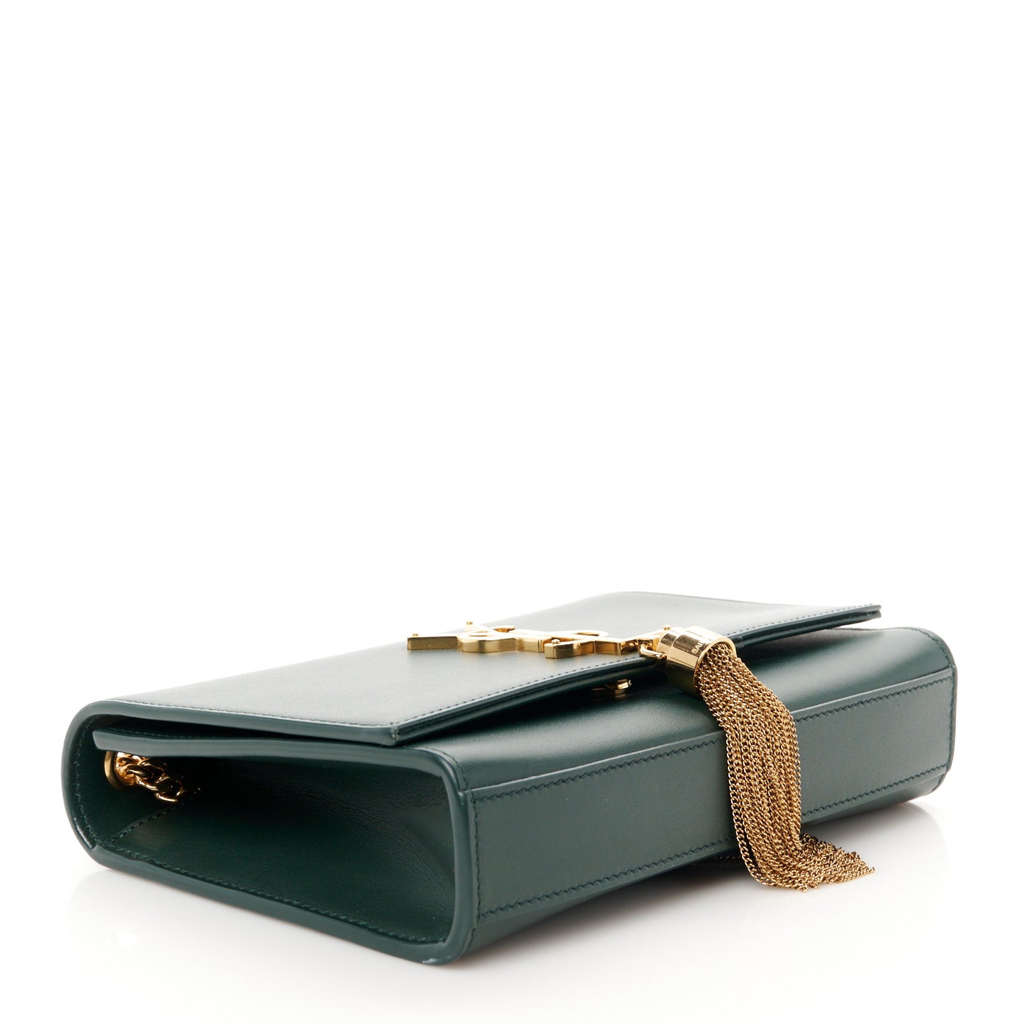 Smooth Calfskin Small Classic Monogram Kate Tassel Satchel Dark Leaf
