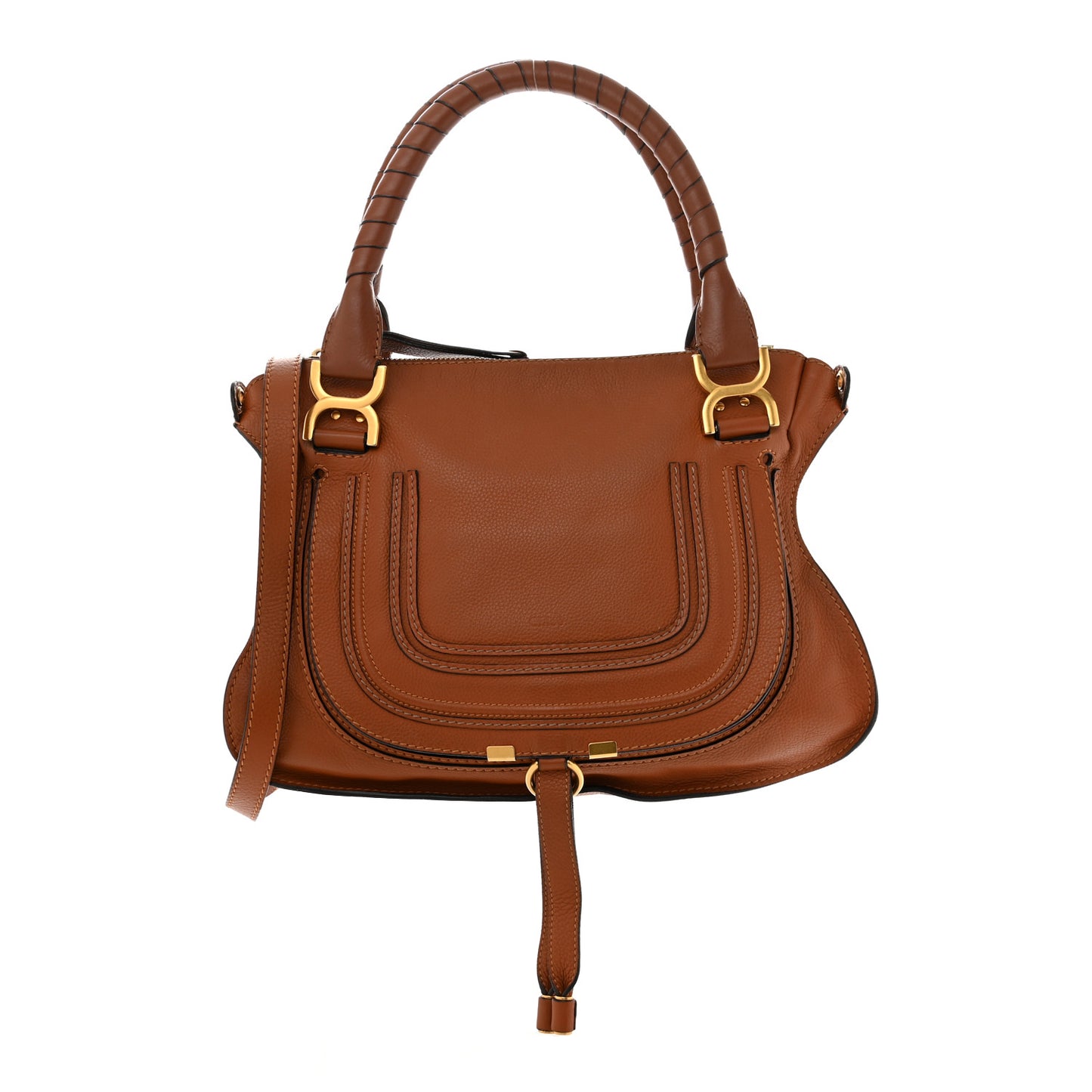 Calfskin Medium Marcie Satchel Tan