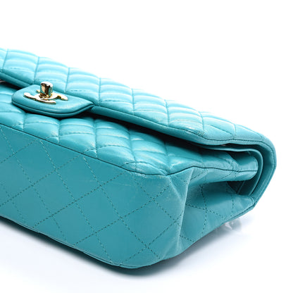 Chanel Lambskin Quilted Medium Double Flap Turquoise 8 of 9