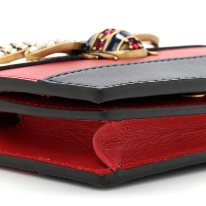 Gucci Calfskin Queen Margaret Card Case Wallet Blue Agata Hibiscus Red Mystic White 11 of 12