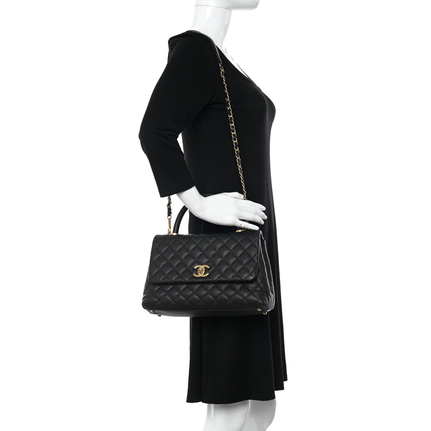 Chanel Caviar Quilted Small Coco Handle Flap Black 2 of 11