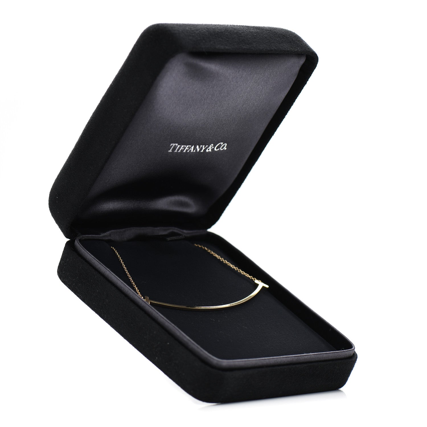 Tiffany 18K Yellow Gold Large T Smile Pendant Necklace 5 of 5