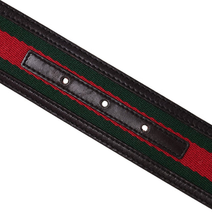 Gucci Calfskin Web Interlocking G Belt 80 32 Dark Brown 4 of 7