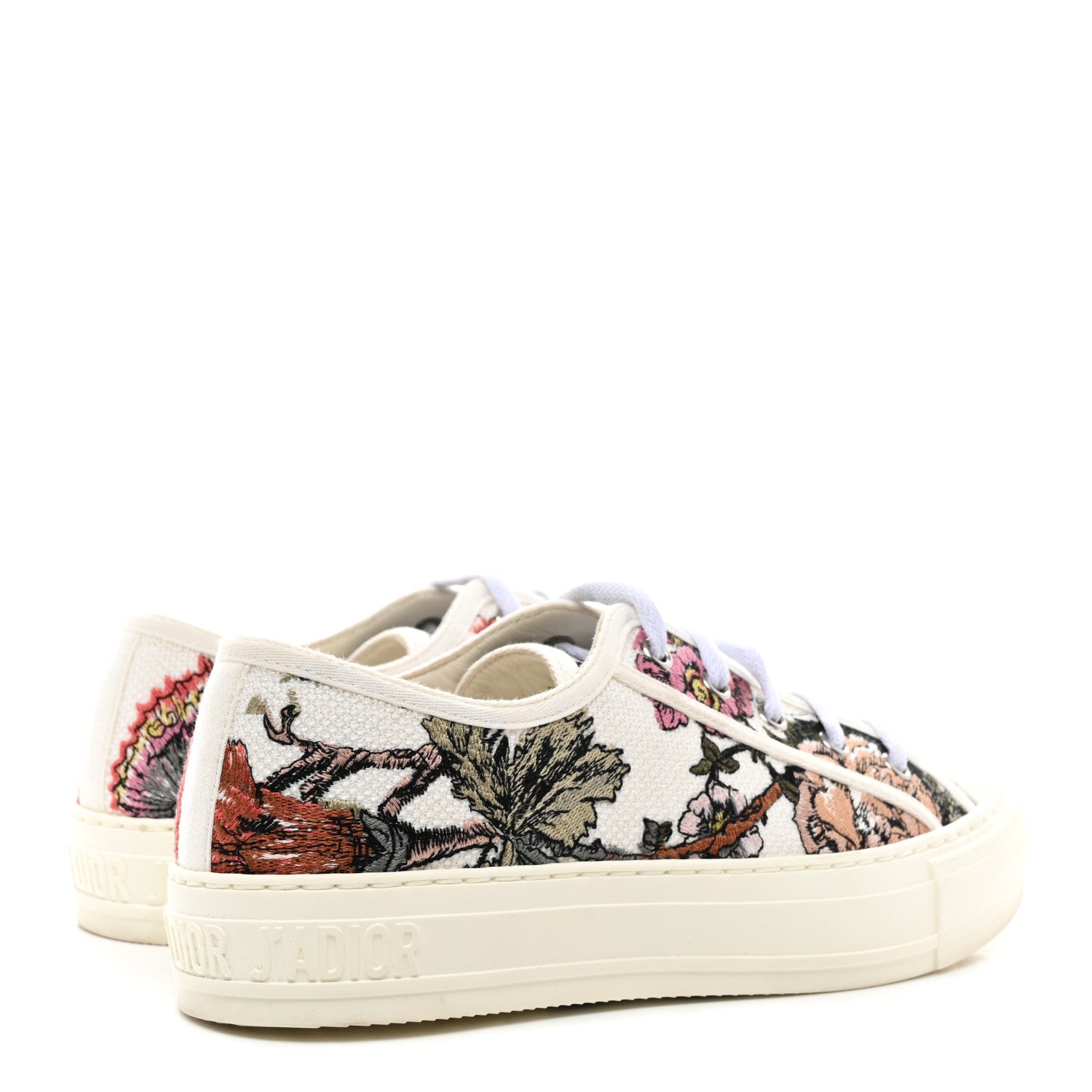 Christian Dior Canvas Jardin Botanique Embroidered Womens Walk'N'Dior Low Top Sneakers 37 White Multicolor 4 of 9