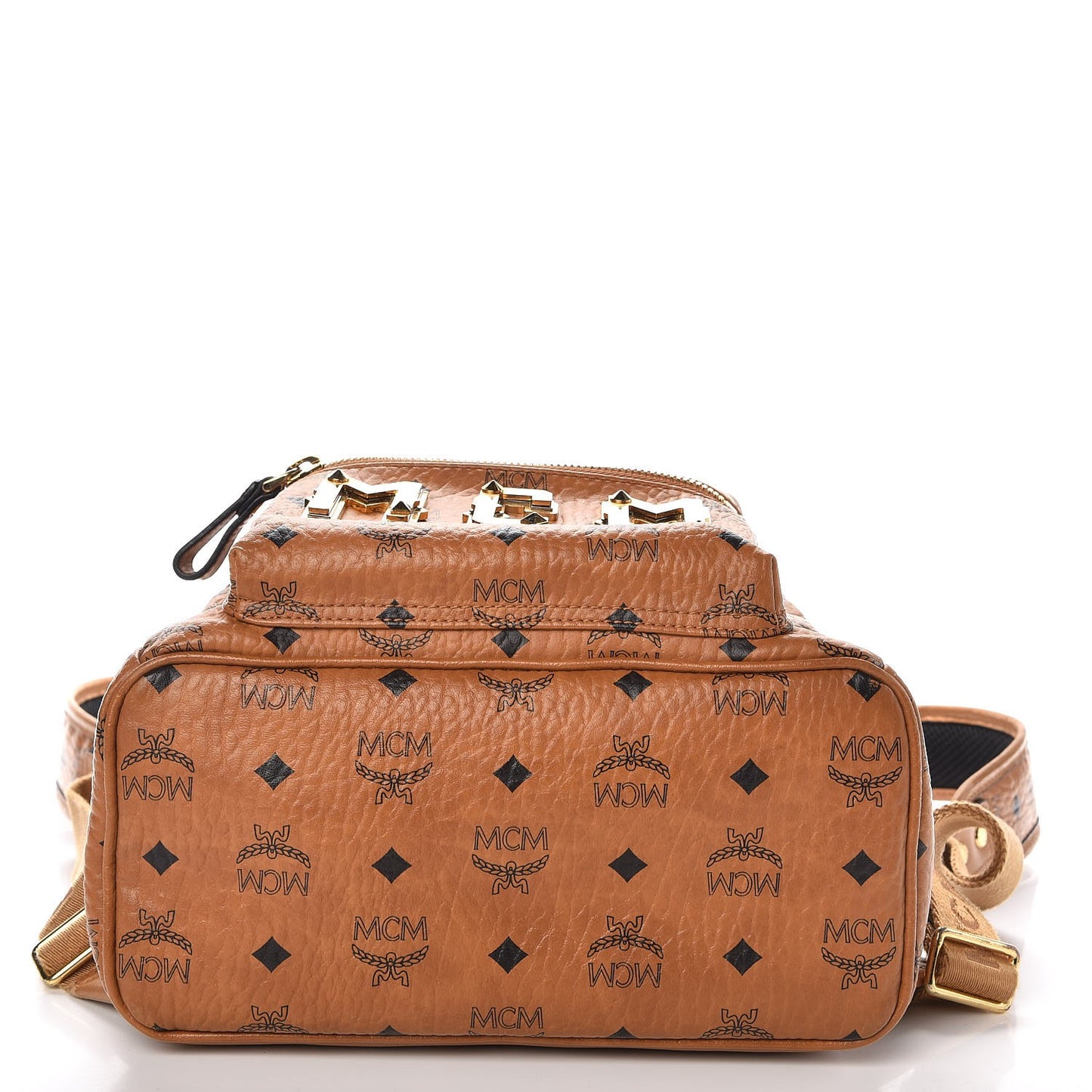 Visetos Studded Small Stark M Logo Collection Backpack Cognac