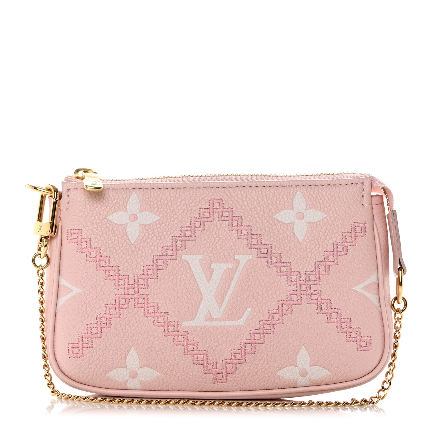 Empreinte Monogram Giant Broderies Mini Pochette Accessories Pink Creme