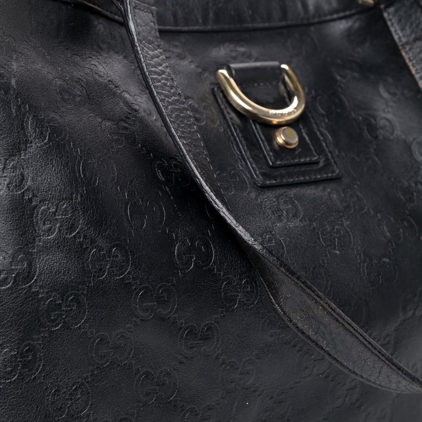Guccissima Large Abbey Tote Black