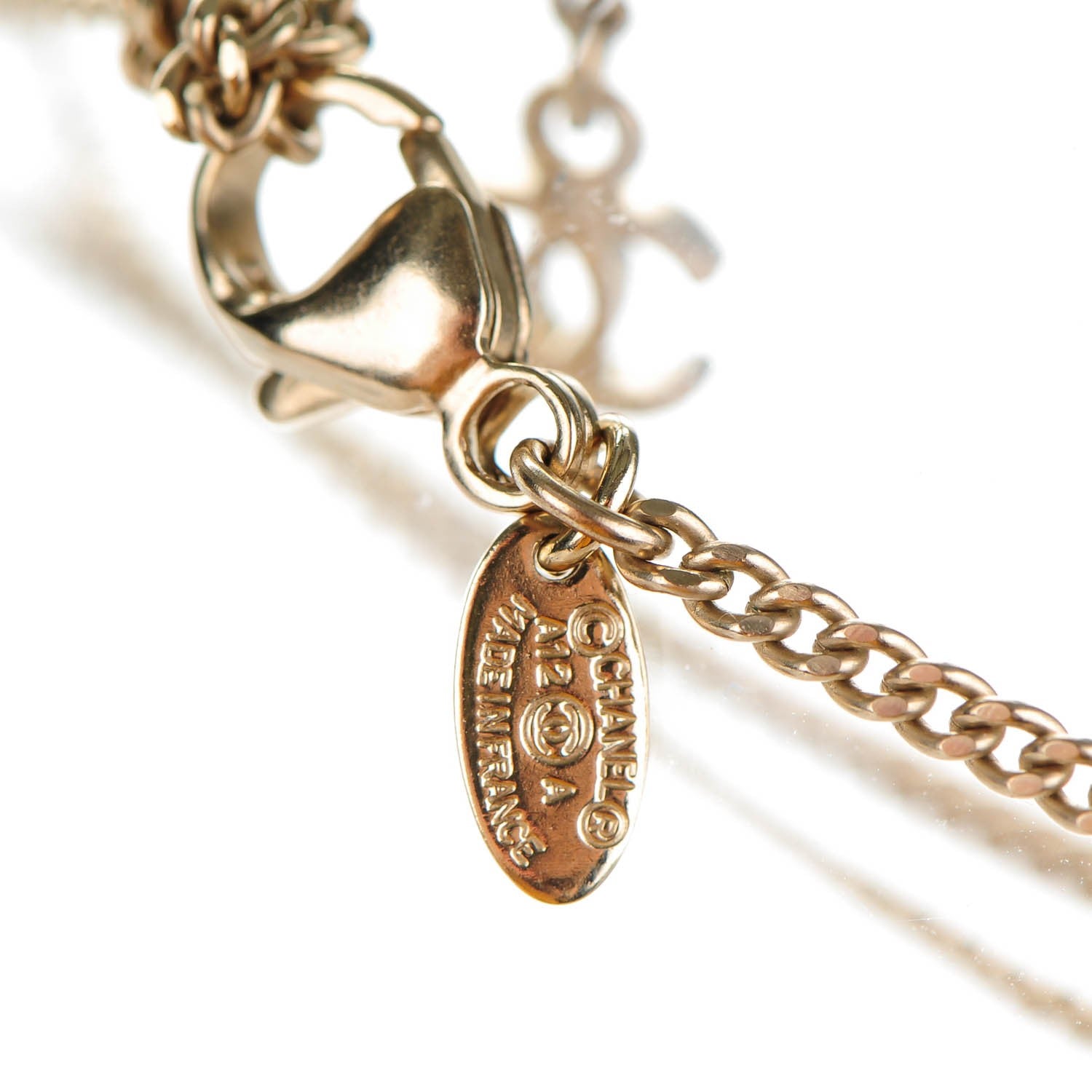 Chanel Pearl CC Pendant Long Necklace Light Gold 4 of 5