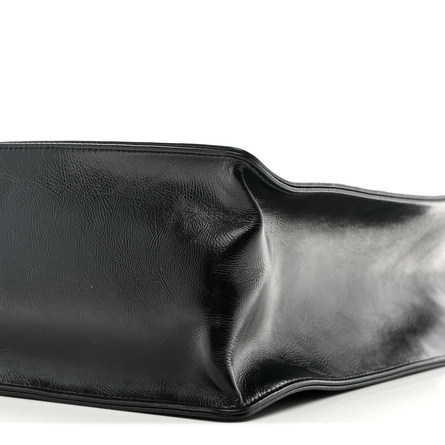 Chanel Shiny Aged Calfskin Shopping Bag Black 10 of 10