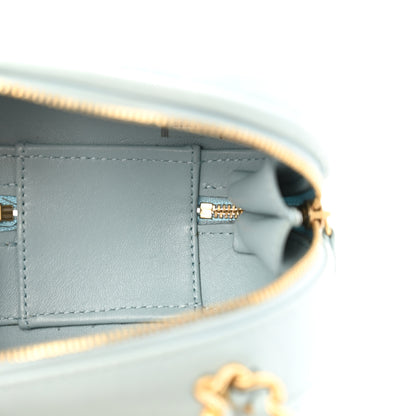Chanel Lambskin Quilted CC Bubble Vanity Case With Chain Light Blue 5 of 14