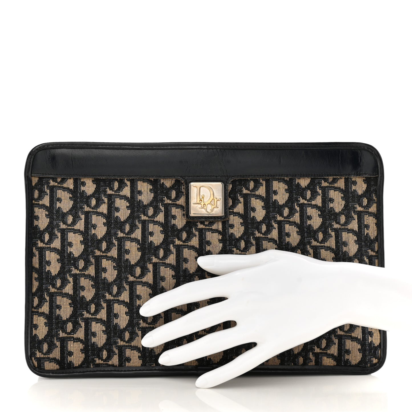 Monogram Pouch Clutch Navy Blue