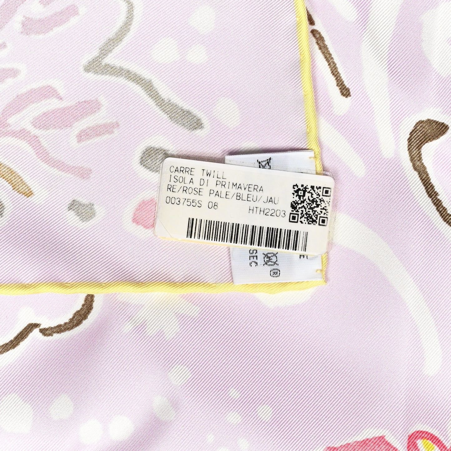 Silk Isola Di Primavera Scarf 90 Rose Pale Bleu Jaune