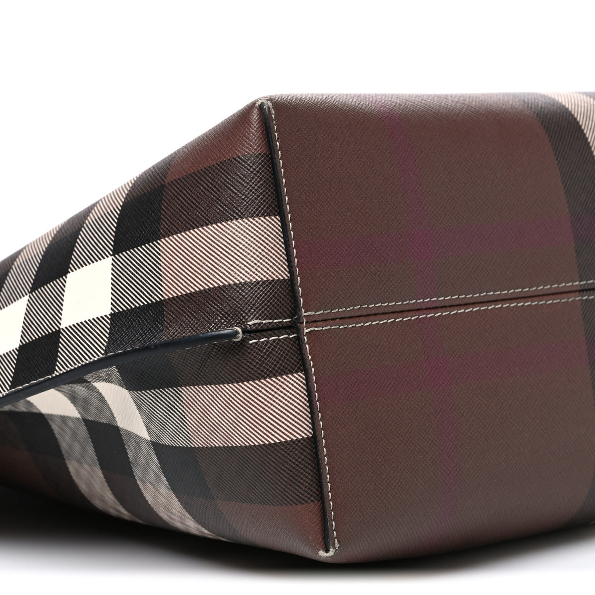 Burberry E-Canvas Check Medium Soft TB Tote Dark Birch Brown 9 of 12