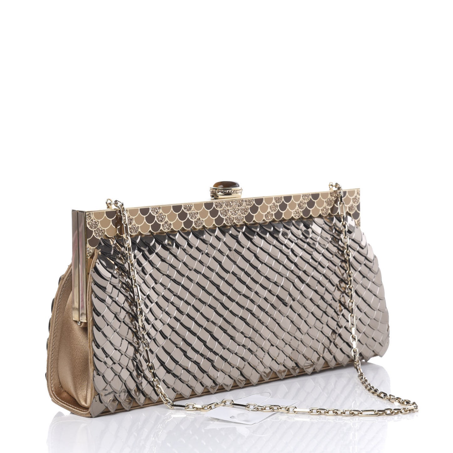 Crystal Metallic Clutch Antique Gold