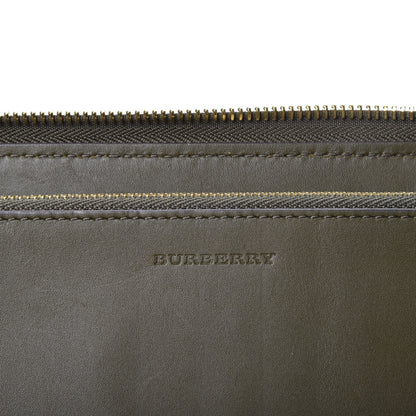 Burberry House Check Calfskin Renfrew Long Zip Around Wallet Green 8 of 10