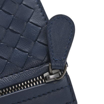 Bottega Veneta Nappa Intrecciato Bifold Zip Wallet Navy 9 of 10