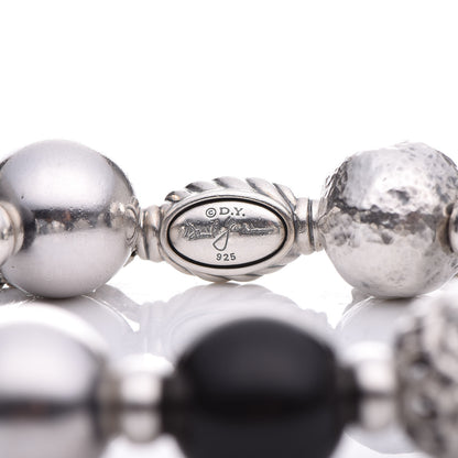 David Yurman Sterling Silver Black Onyx Hematite 14mm Elements Bead Bracelet 4 of 4