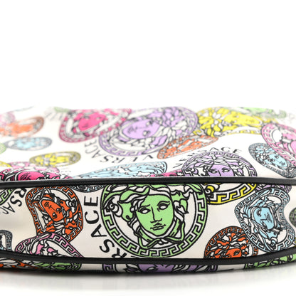 Versace Nylon Calfskin Medusa Amplified Print Hobo Bag White Multicolor 10 of 10