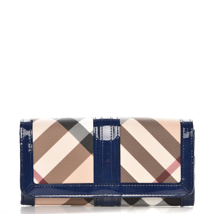 Burberry Supernova Check Penrose Continental Wallet Blue 1 of 9