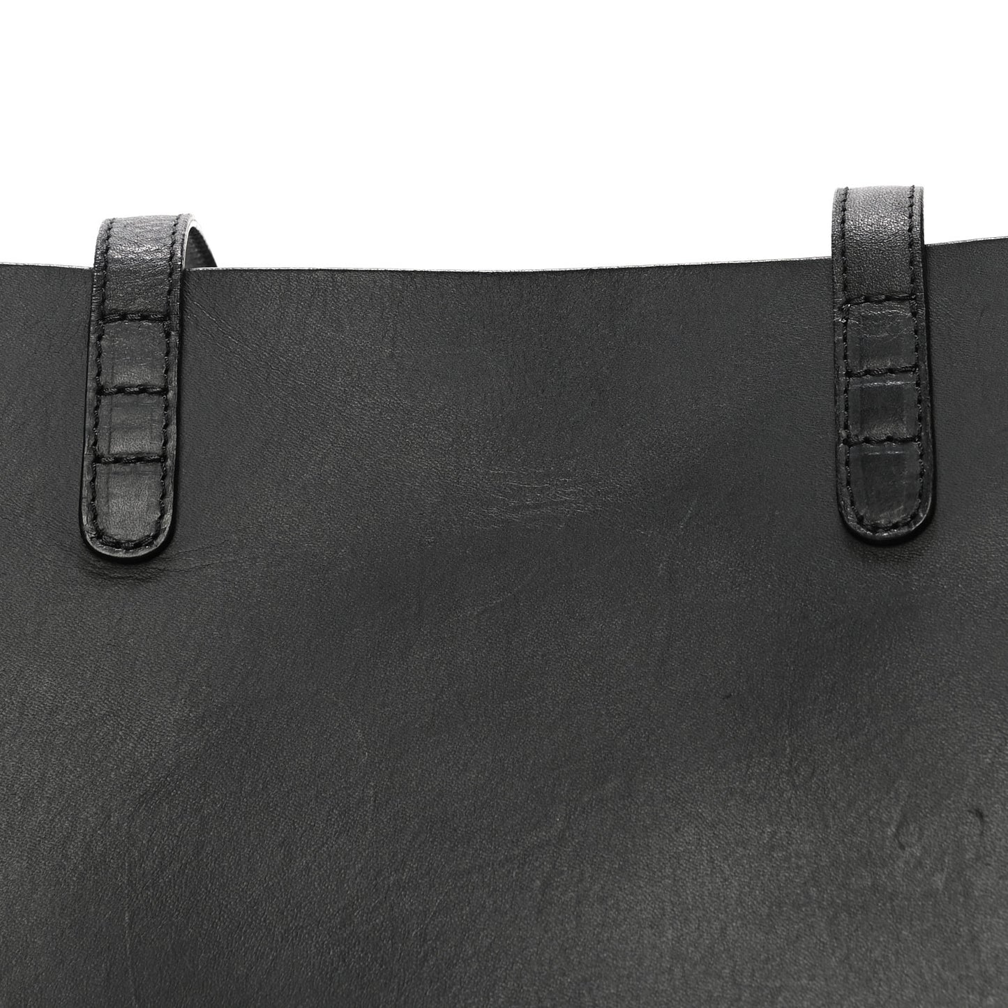 Calfskin Small Shopping Tote Black Gold