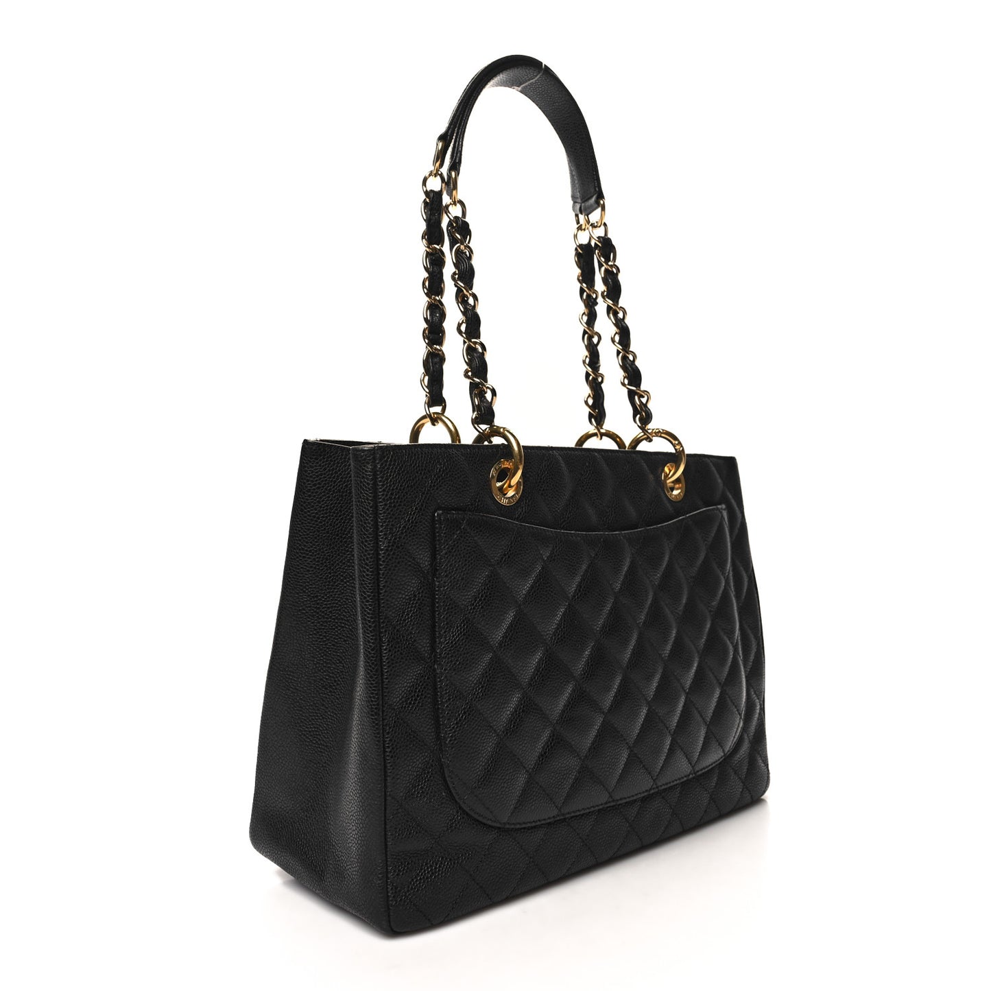 Caviar Quilted Grand Shopping Tote GST Black