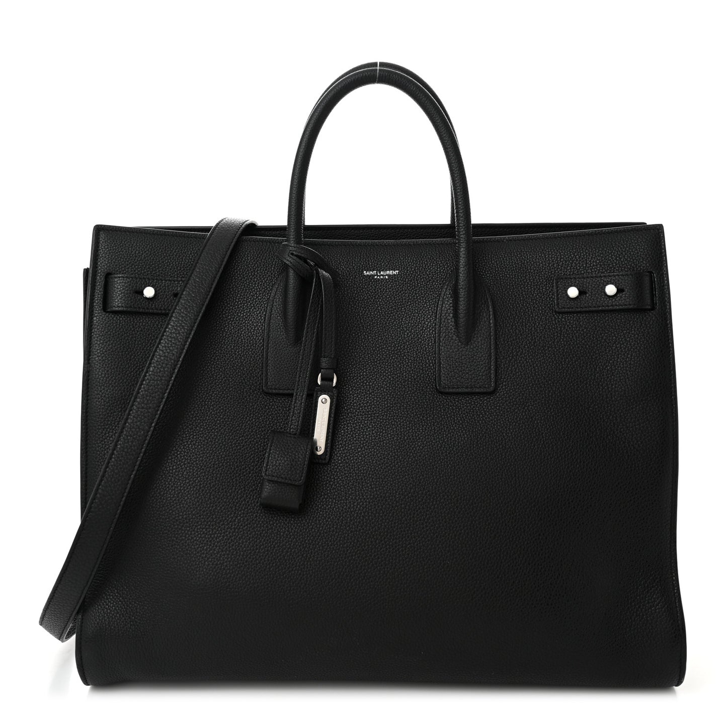 Grained Calfskin Large Souple Sac De Jour Black