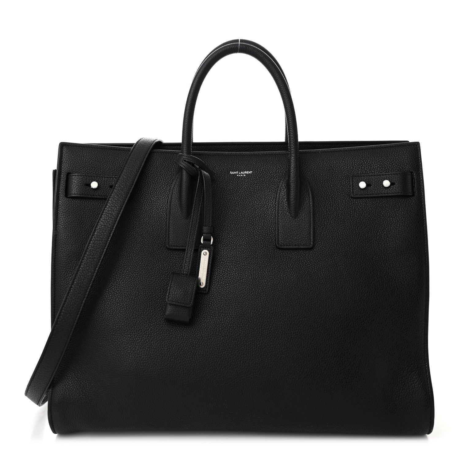 Saint Laurent Grained Calfskin Large Souple Sac De Jour Black 1 of 10