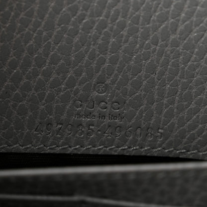 Gucci Dollar Calfskin Enamel Monochrome Mini GG Marmont Chain Wallet Deep Grey 6 of 12