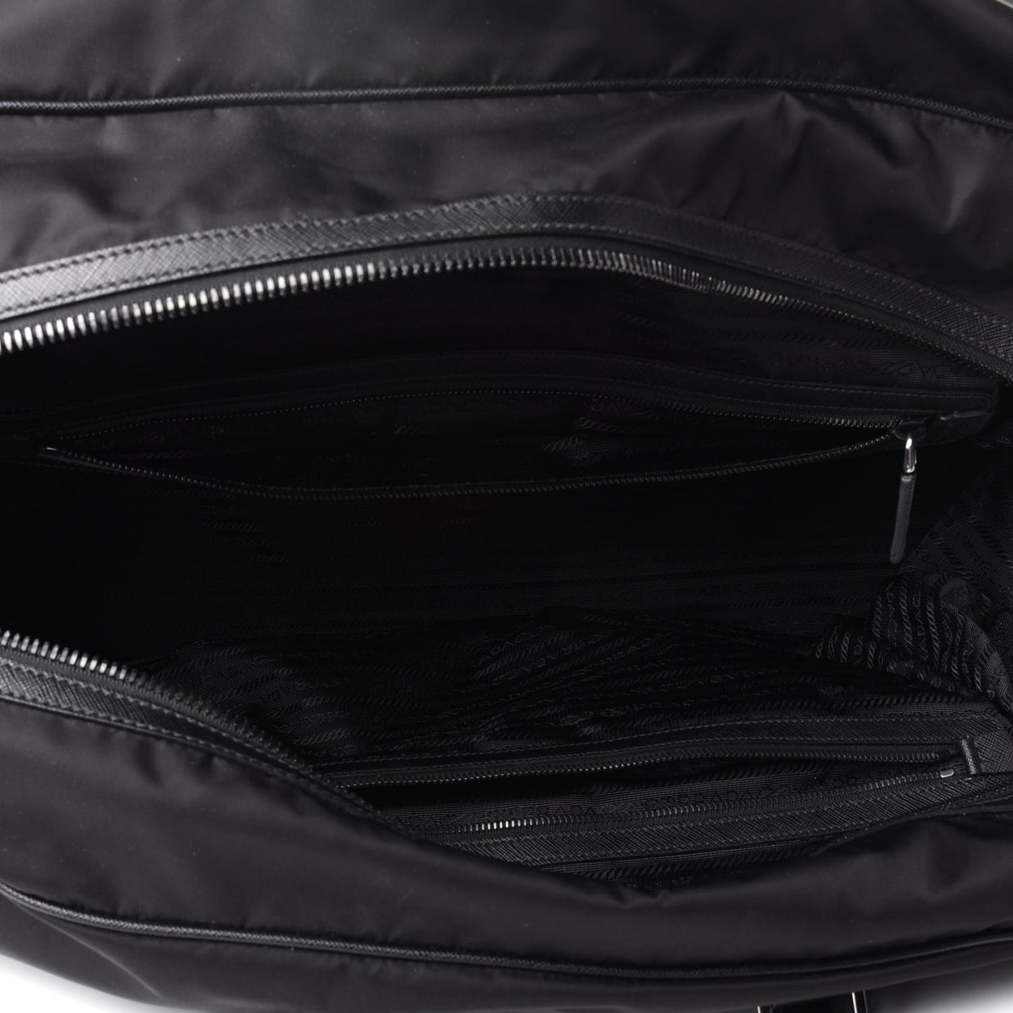 Tessuto Nylon Saffiano Duffle Bag Black