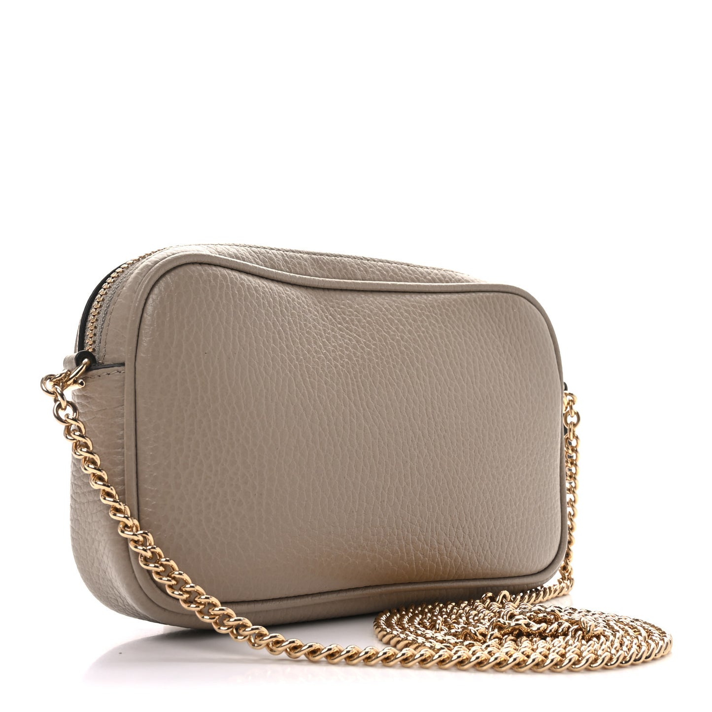 Dollar Calfskin Super Mini GG Marmont Chain Shoulder Bag Beige