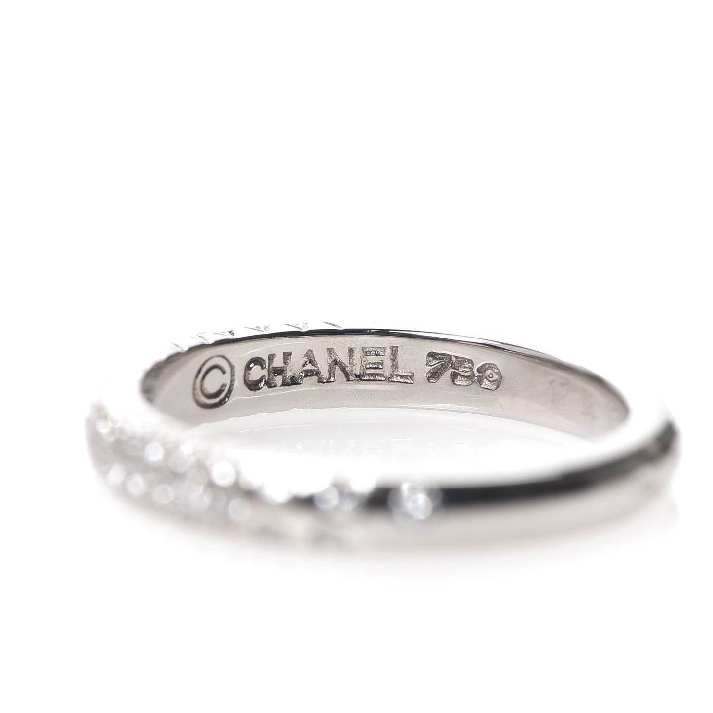 18K White Gold Diamond Band Ring 51 5.75