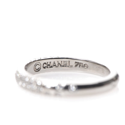 Chanel 18K White Gold Diamond Band Ring 51 5.75 3 of 5
