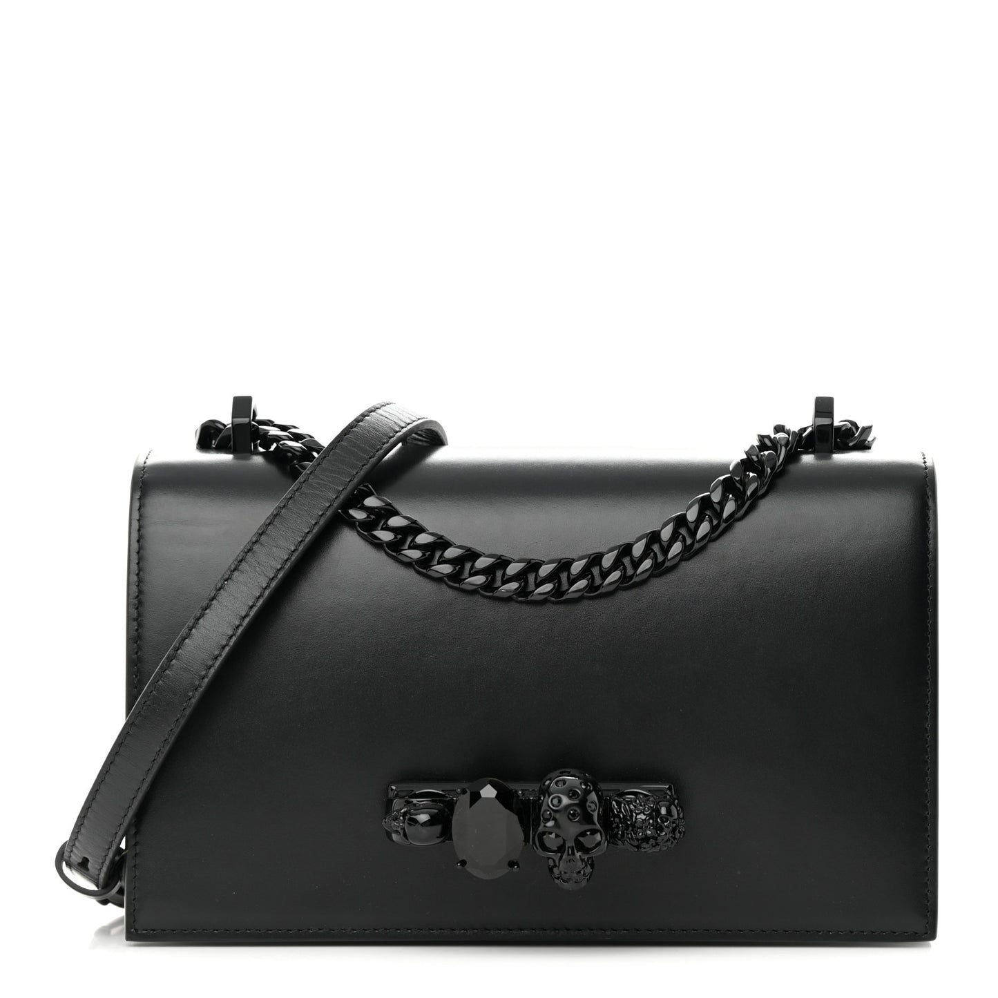 Calfskin Knuckle Shoulder Bag Black