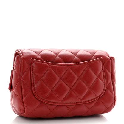 Chanel Lambskin Quilted Flap Cosmetic Case Red 3 of 9