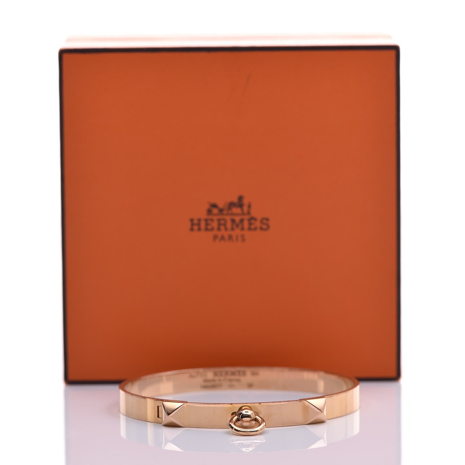 Hermes 18K Rose Gold PM Collier De Chien Bracelet SH 10 of 10