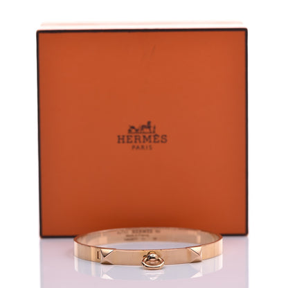 Hermes 18K Rose Gold PM Collier De Chien Bracelet SH 10 of 10