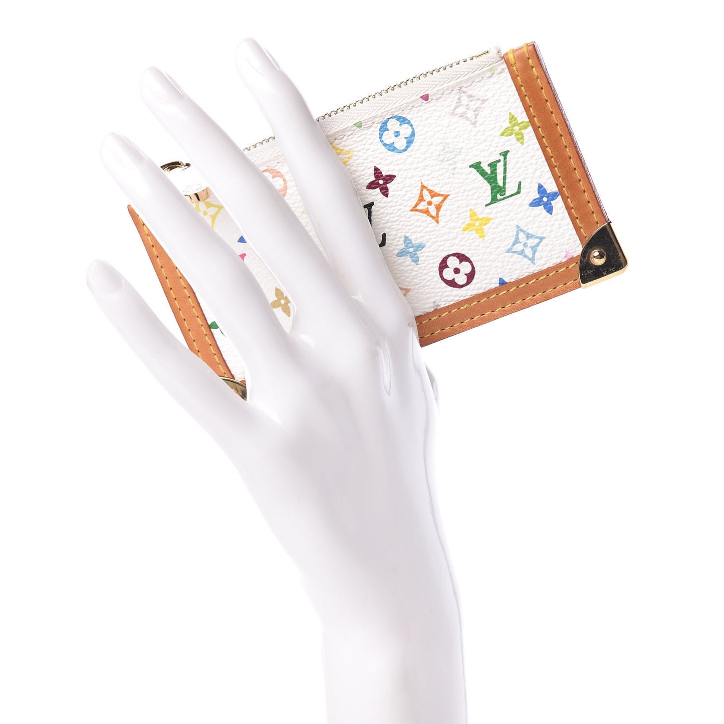 Monogram Multicolor Key Pouch White