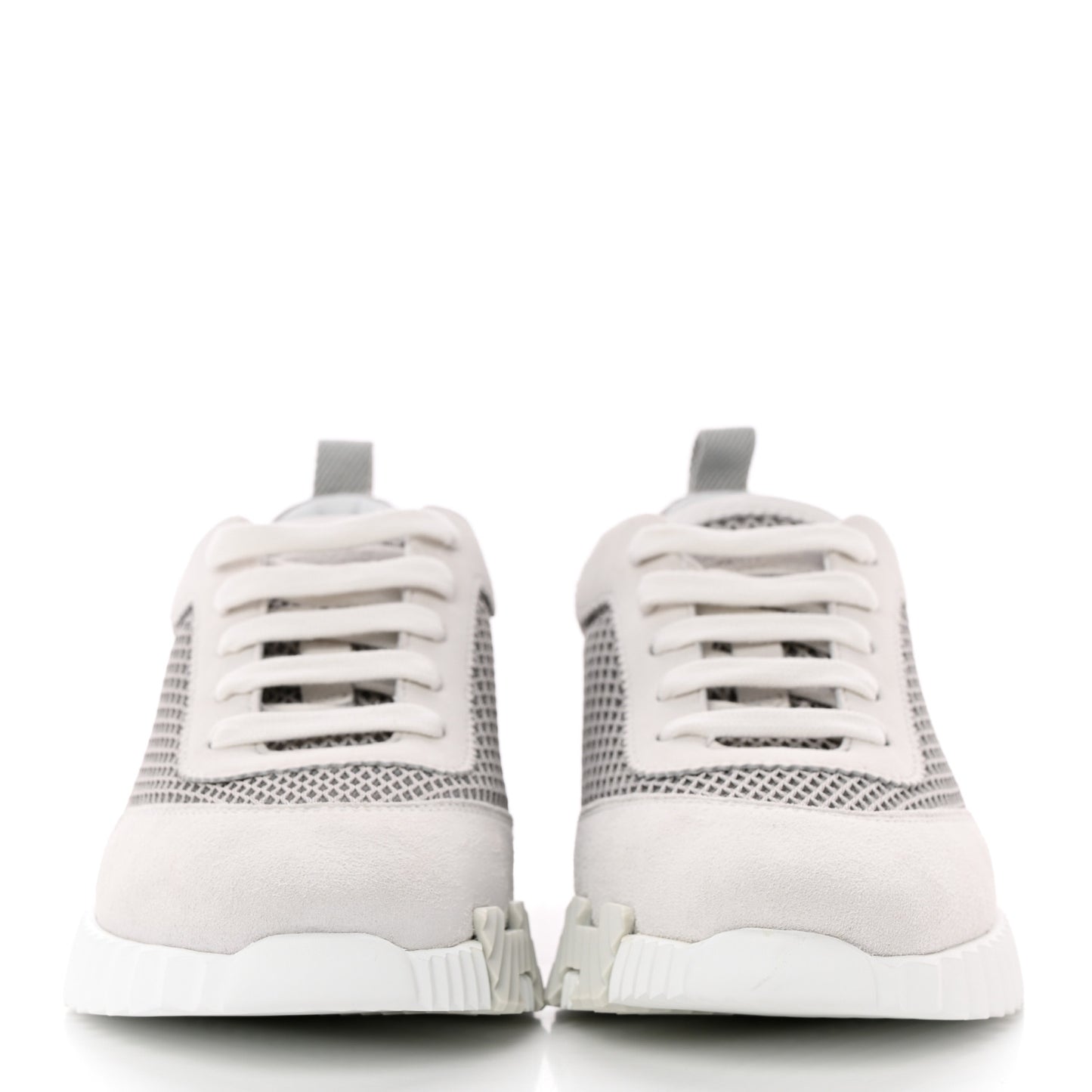 Air Mesh Suede Goatskin Bouncing Sneakers 36 Gris Lulea White