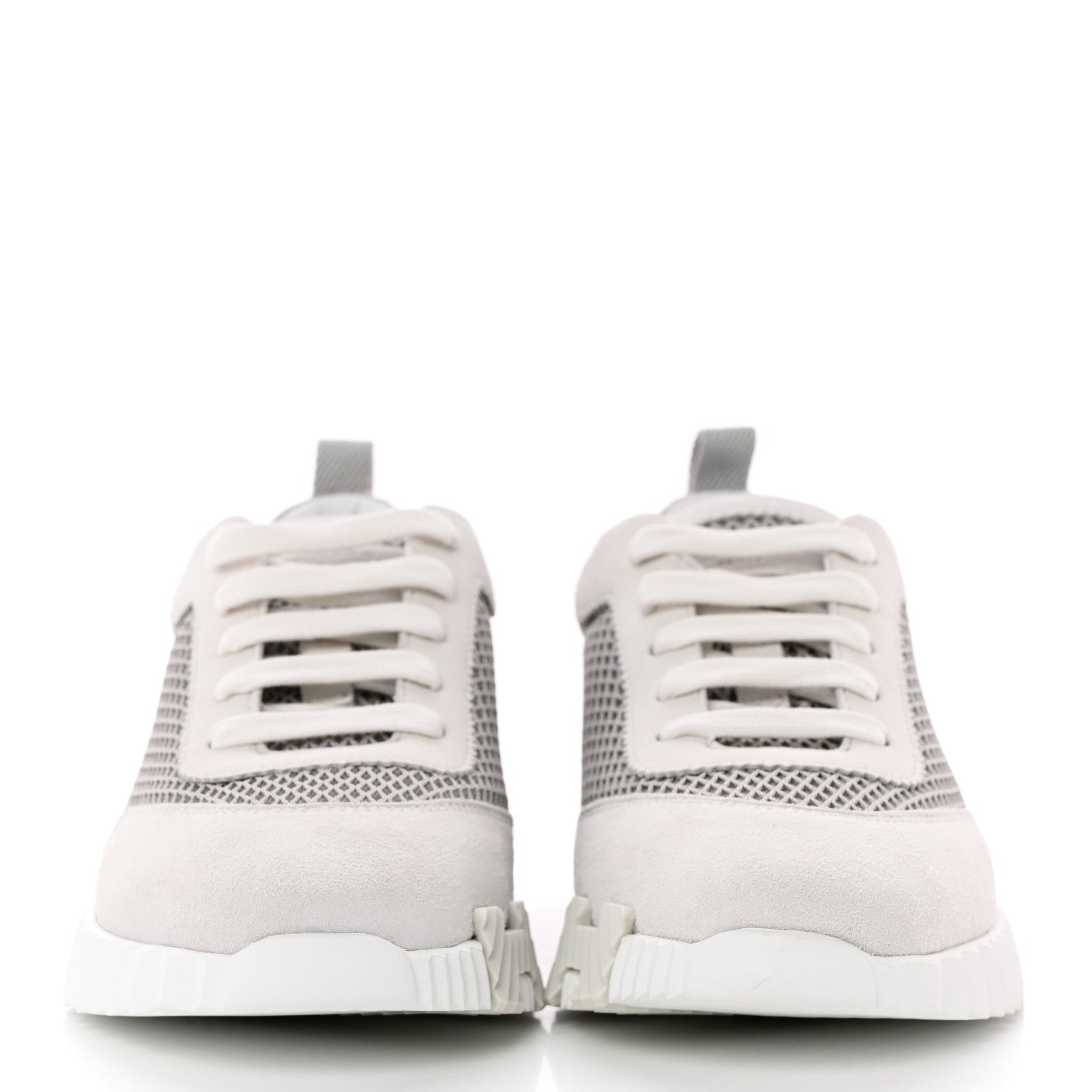 Hermes Air Mesh Suede Goatskin Bouncing Sneakers 36 Gris Lulea White 2 of 10
