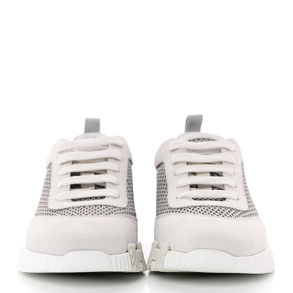 Hermes Air Mesh Suede Goatskin Bouncing Sneakers 36 Gris Lulea White 2 of 10