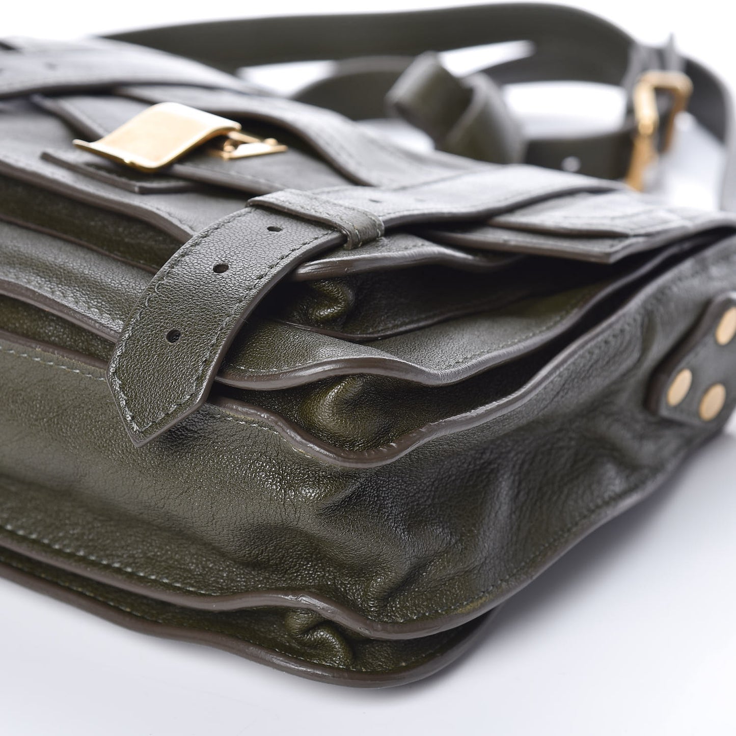Lambskin PS1 Mini Pouch Messenger Bag Military