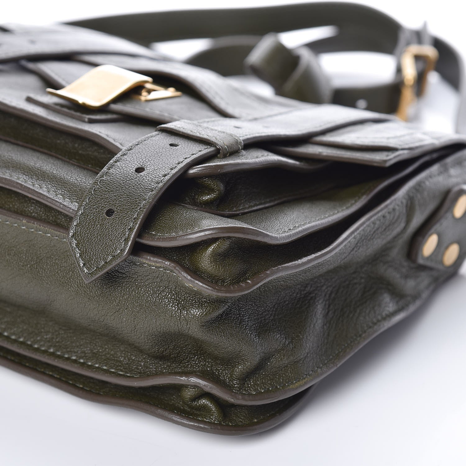 Proenza Schouler Lambskin PS1 Mini Pouch Messenger Bag Military 9 of 9
