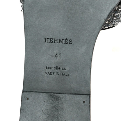 Hermes Velvet Goatskin Crystal Beads Oran Sandals 41 Gris Argente 6 of 8