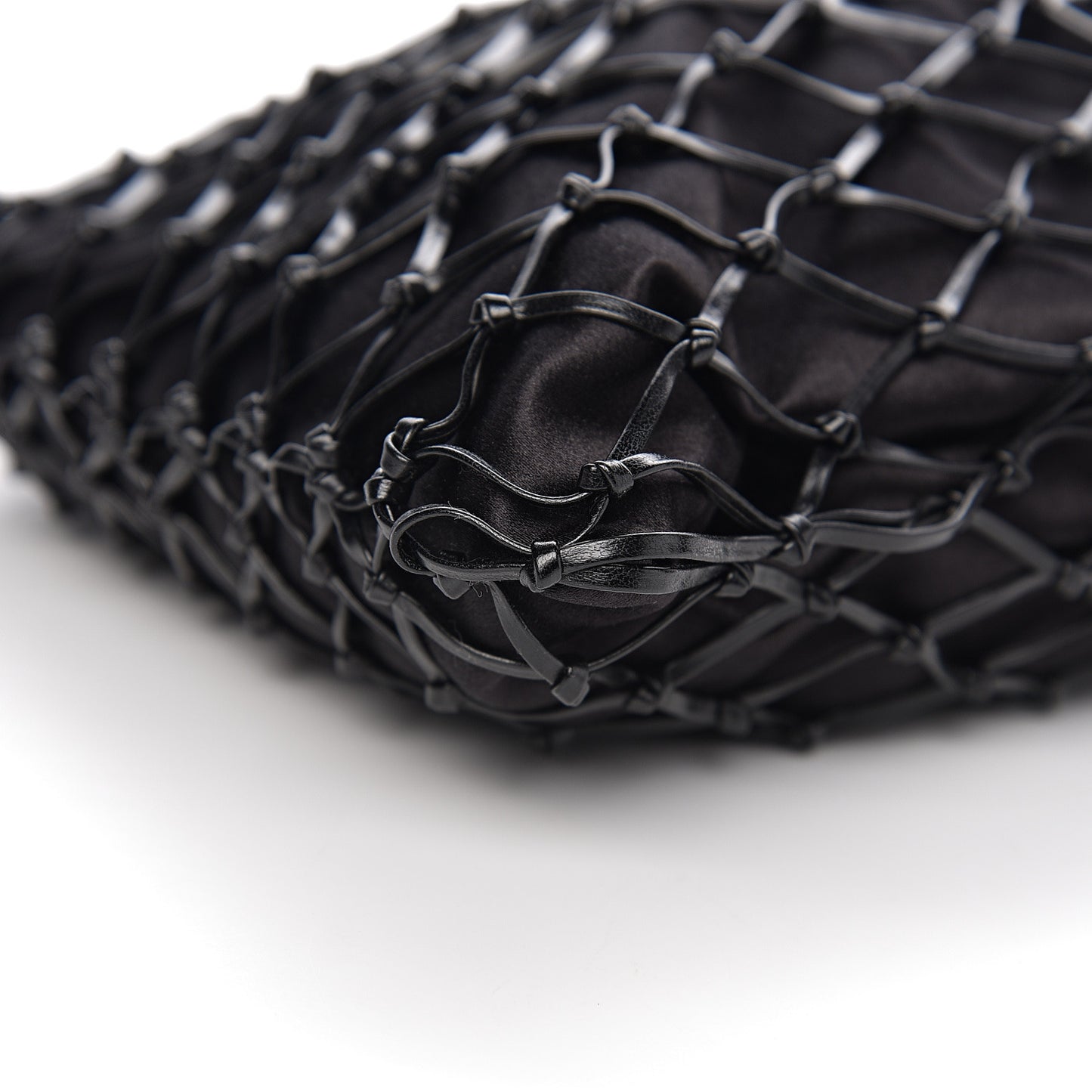 Satin Net Chain Bag Black