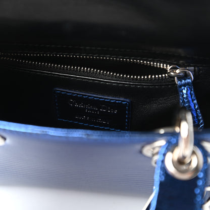 Christian Dior Metallic Lizard Mini Lady Dior Blue 8 of 10