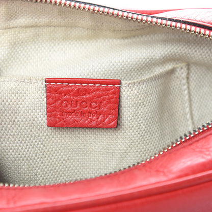 Gucci Pebbled Calfskin Small Soho Disco Bag Tabasco Red 6 of 16