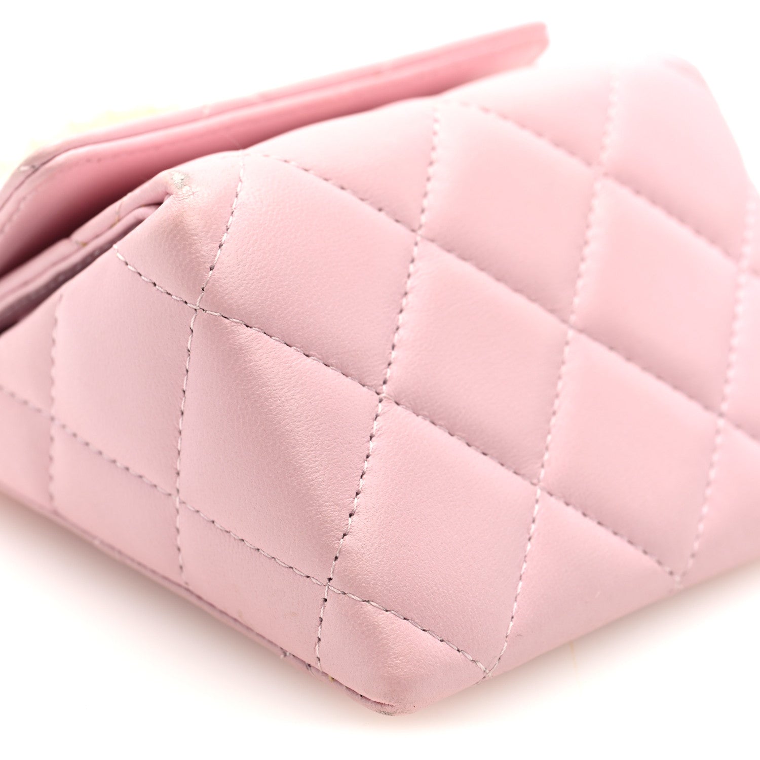 Chanel Lambskin Quilted Pearl Pyramid Clutch With Chain Pink 9 of 10