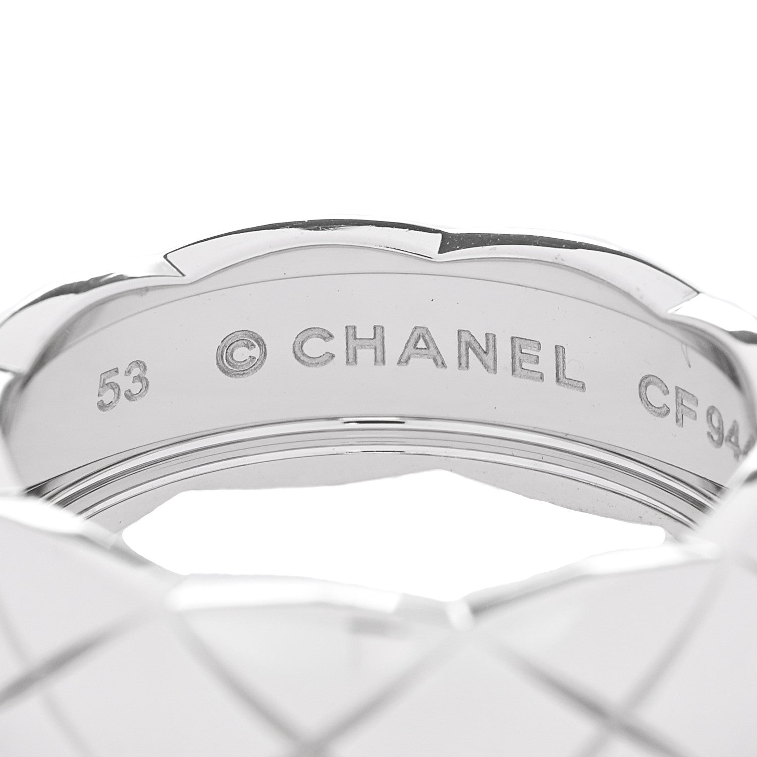 Chanel 18K White Gold Small Coco Crush Ring 53 6.5 4 of 6