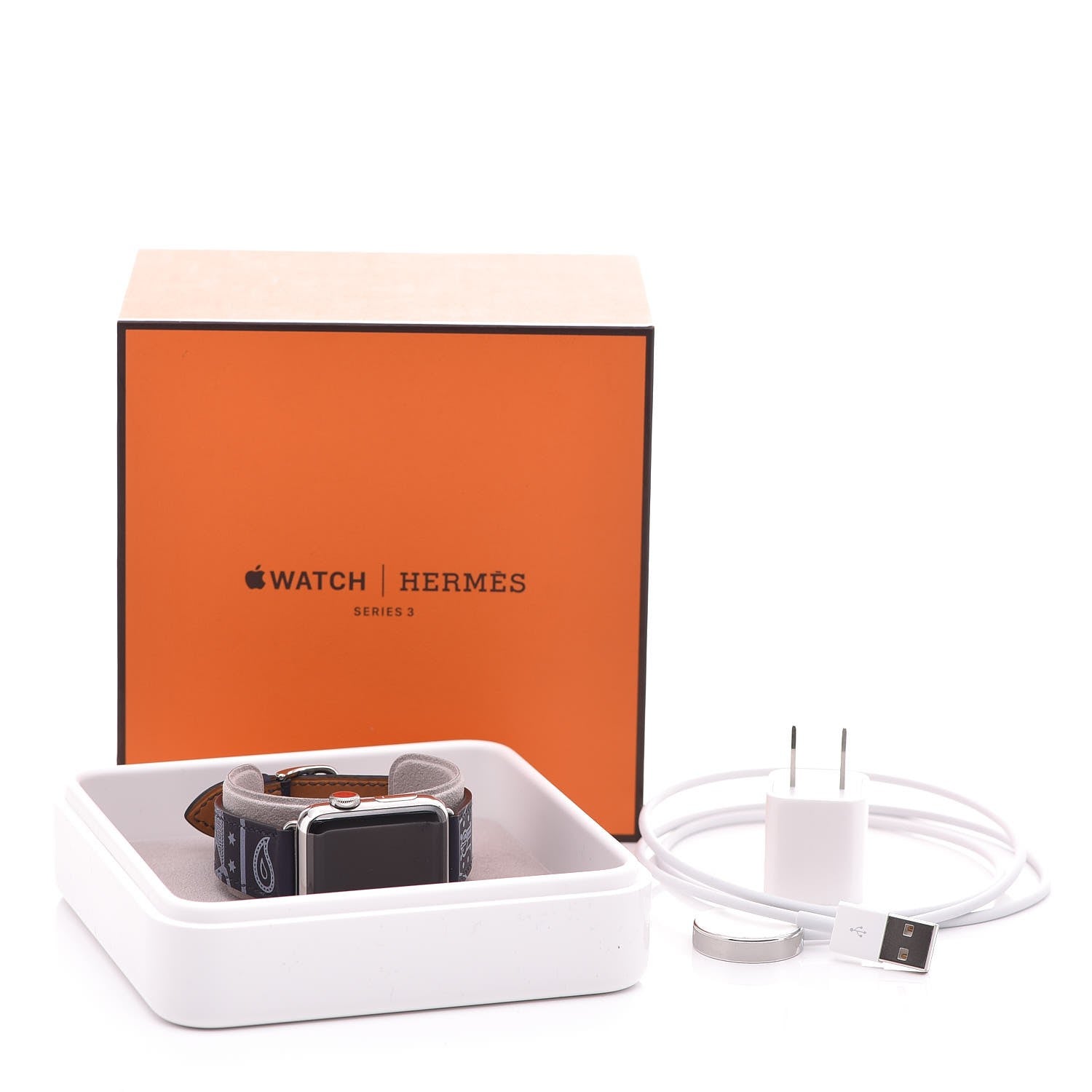 Hermes Gala 38mm Series 3 Apple Watch Eperon d’Or Bleu Marine 12 of 12