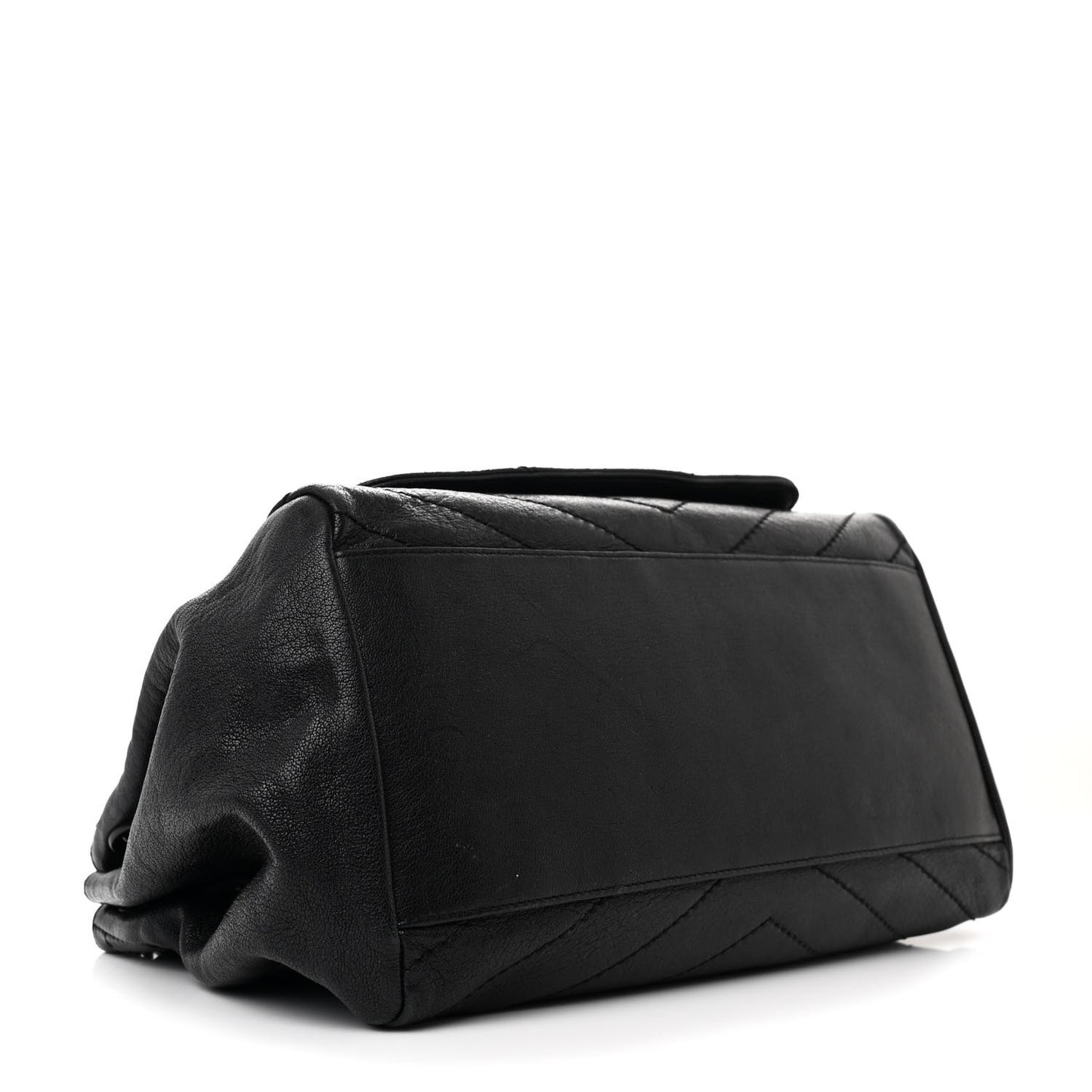 Vintage Lambskin Chevron Monogram Medium Nolita Black